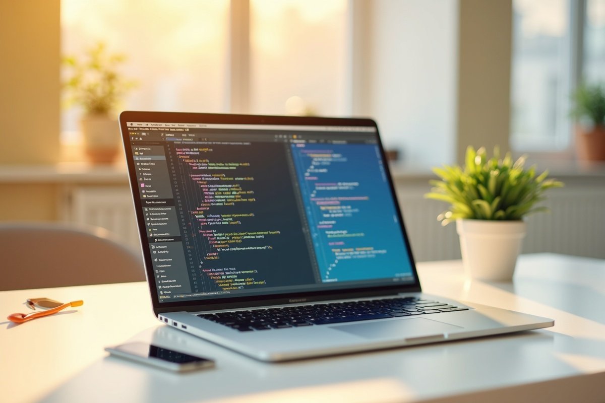Écran de code et aperçu d'un site en cours de développement chez REVPL